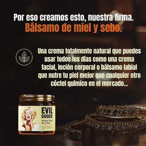 Evil Goods®️ Balsamo 100% Natural de Cebo de Res y Miel || Original
