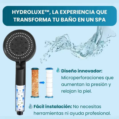 Hidroluxe™️ Ducha de Alta Presión con Filtro Purificador de Agua
