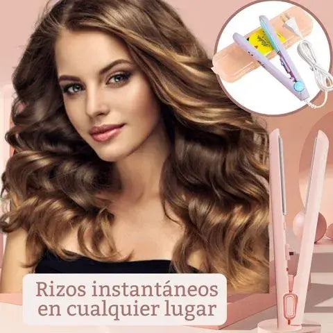 MAKE- Mini Plancha rizadora de cabello eléctrica- portátil