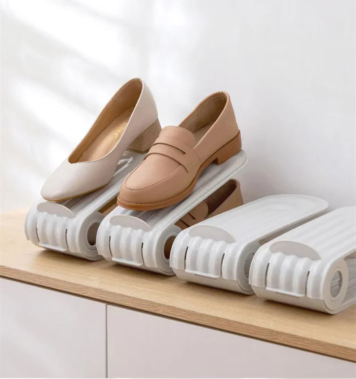 Estante para zapatos de 2 niveles ajustable y ahorrador de espacio. (Envío Gratis)