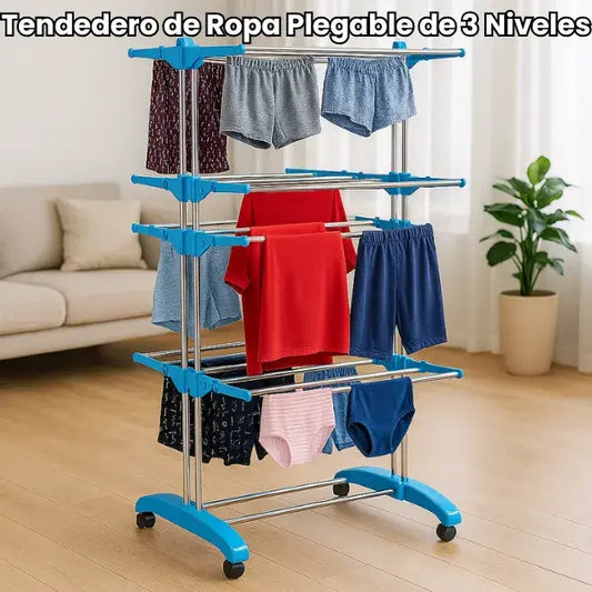 Tendedero de Ropa Plegable de 3 Niveles + Envío gratis