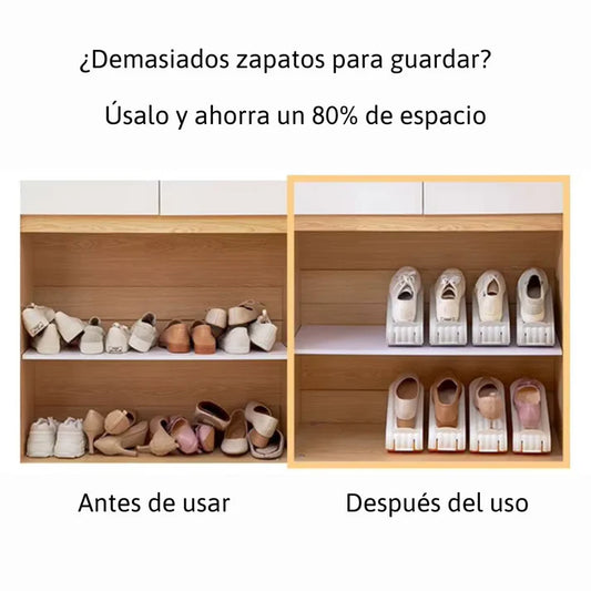Estante para zapatos de 2 niveles ajustable y ahorrador de espacio. (Envío Gratis)