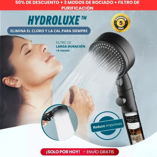 Hidroluxe™️ Ducha de Alta Presión con Filtro Purificador de Agua